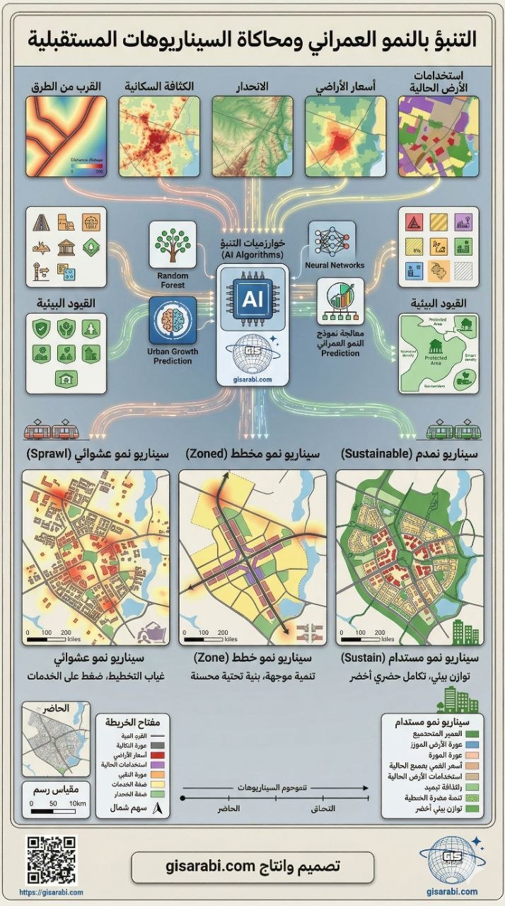 دمج الذكاء الاصطناعي مع نظم المعلومات الجغرافية في التخطيط الإقليمي: من التحليل المكاني التقليدي إلى إنشاء المخططات الشاملة الذكية