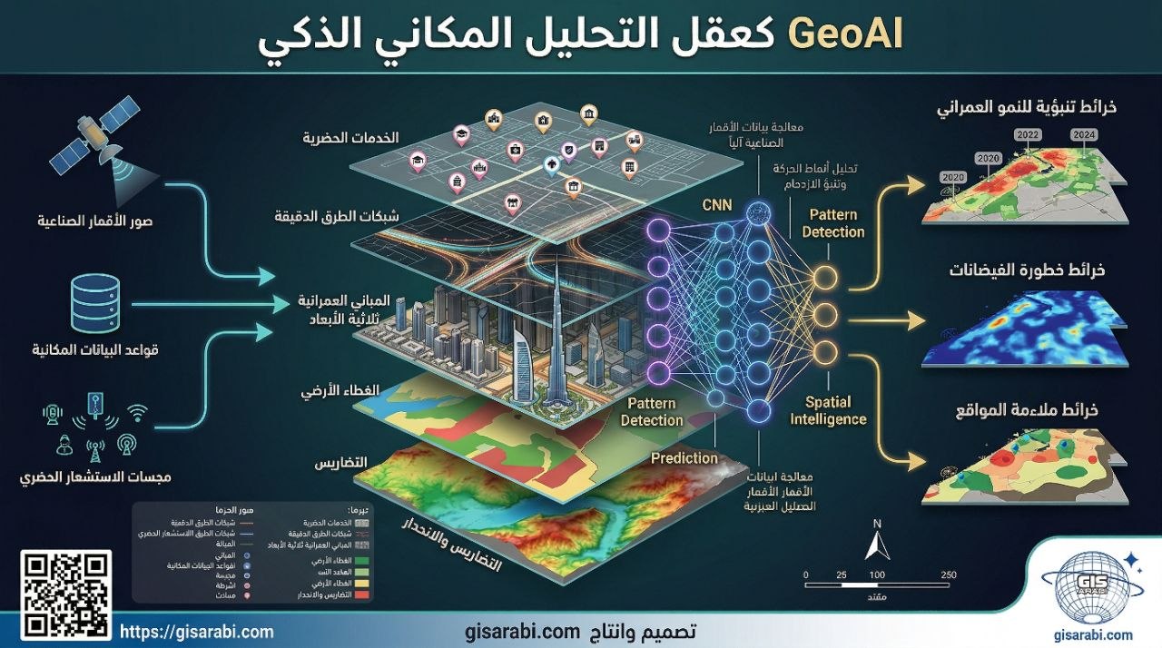 دمج الذكاء الاصطناعي مع نظم المعلومات الجغرافية في التخطيط الإقليمي: من التحليل المكاني التقليدي إلى إنشاء المخططات الشاملة الذكية