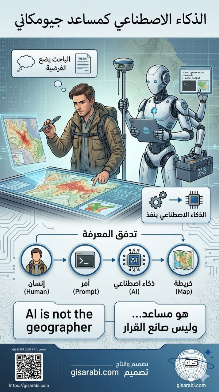 كتابة الأمر الاحترافي في نظم المعلومات الجغرافية: من الاستعلام اللغوي إلى الإنتاج الخرائطي الذكي