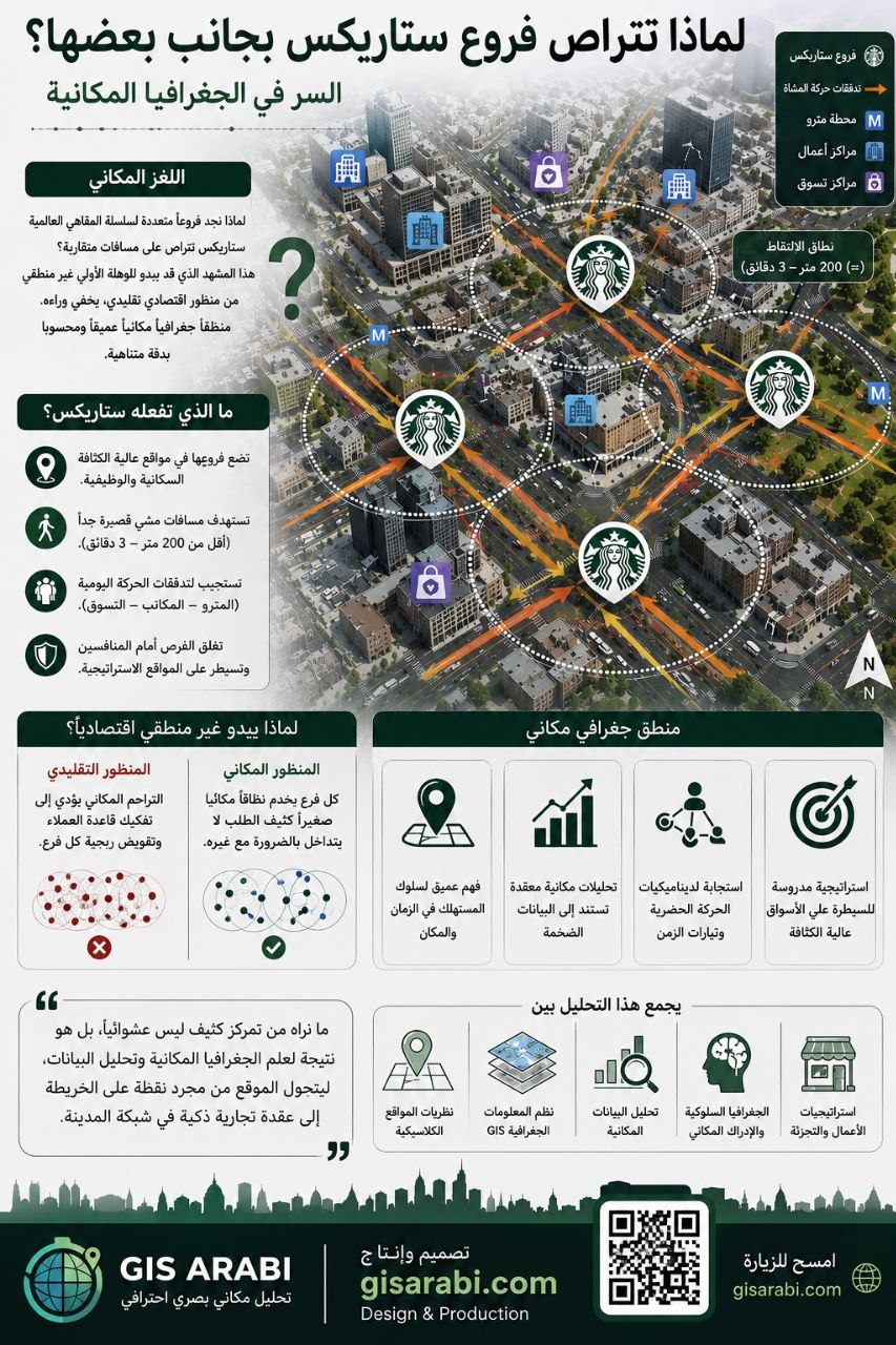 تحليل تمركز المتاجر: لماذا تفتح ستاربكس فروعها بجانب بعضها؟ السر في الجغرافيا المكانية 2 تحليل تمركز المتاجر: لماذا تفتح ستاربكس فروعها بجانب بعضها؟ السر في الجغرافيا المكانية