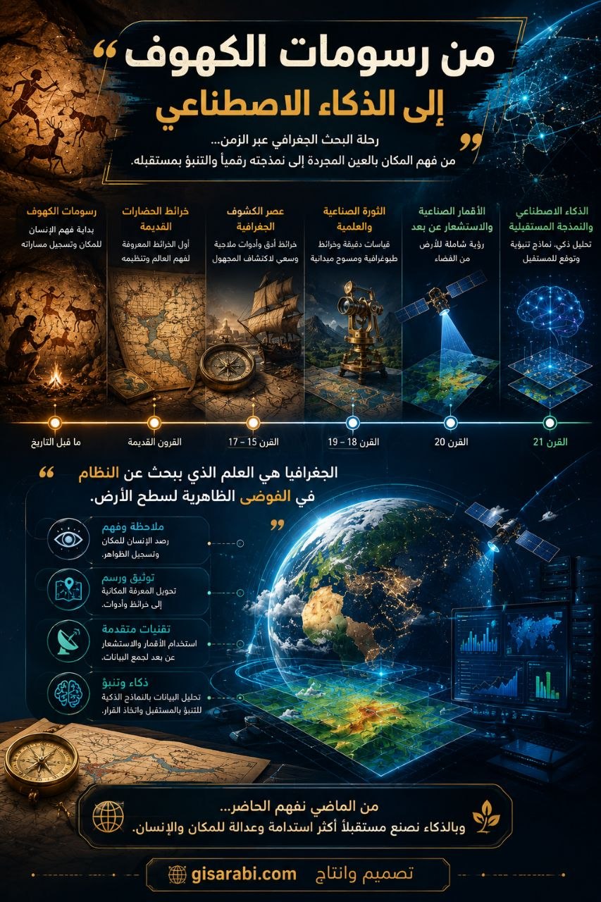 البحث الجغرافي: من جذور الفلسفة إلى آفاق الذكاء الاصطناعي