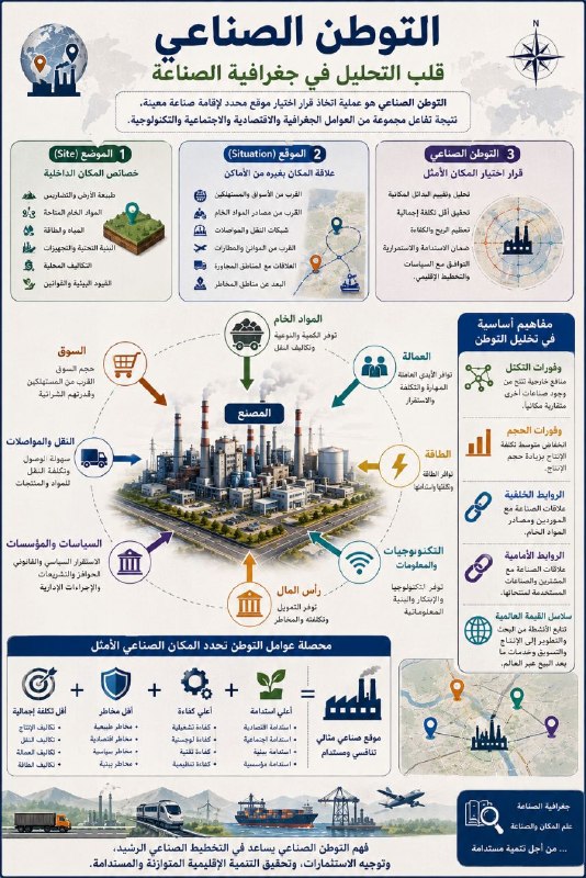 جغرافية الصناعة: النشأة، التطور، والأبعاد الجغرافية في التحليل المكاني للظاهرة الصناعية