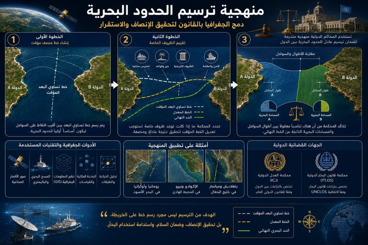 جغرافيا المحيطات: ترسيم الحدود البحرية والصراع على الجرف القاري – تحليل مكاني للقانون والموارد 6 جغرافيا المحيطات: ترسيم الحدود البحرية والصراع على الجرف القاري – تحليل مكاني للقانون والموارد